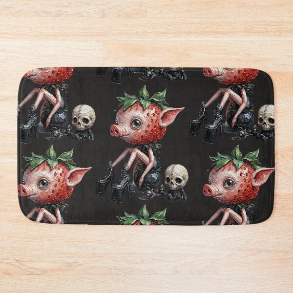 Item preview, Creepy Cute Gothic Strawberry Pig with Skull designed and sold by LujziWorld.