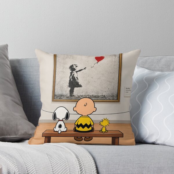 Item preview, Snoopy, Charlie Brown, Woodstock, and Bansky's "Girl with a Balloon" designed and sold by sid1802.