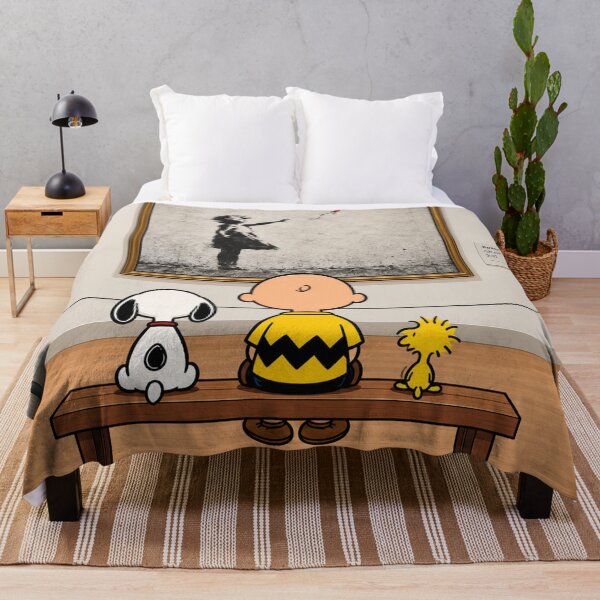 Item preview, Snoopy, Charlie Brown, Woodstock, and Bansky's "Girl with a Balloon" designed and sold by sid1802.
