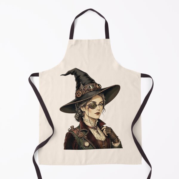 Item preview, Steampunk Witch – Victorian Woman with Goggles and Witch Hat designed and sold by SweetLilith.
