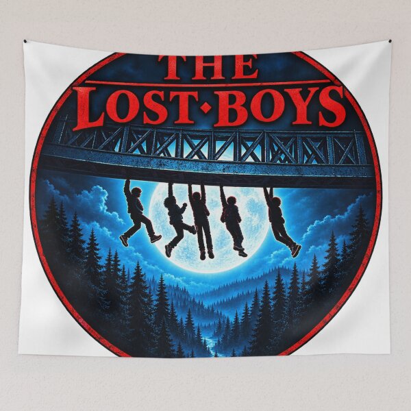 Item preview, The Lost Boys Moonlit Bridge Vintage Horror Design designed and sold by CreativeNest Prints.