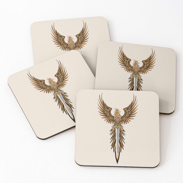 Item preview, Majestic Golden Phoenix with Fantasy Sword Crest designed and sold by URSM.