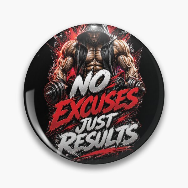 Item preview, No Excuses Just Results | Bodybuilding Gym Motivation Design designed and sold by M. Mamdouh Artworks.