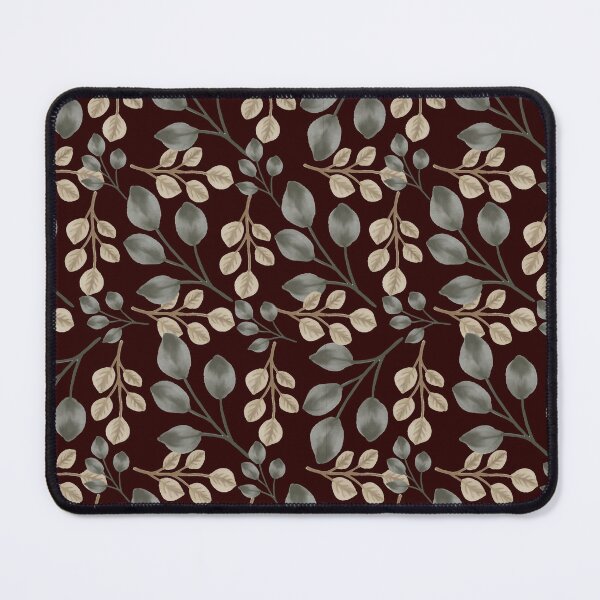 Item preview, Eucalyptus Leaves Dark Red Seamless Pattern Art designed and sold by Jyoti Digital Artist.