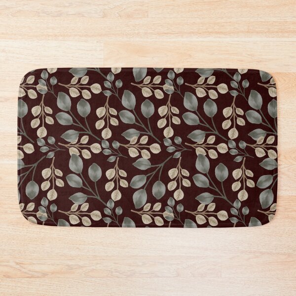 Item preview, Eucalyptus Leaves Dark Red Seamless Pattern Art designed and sold by ​Jyoti Digital Artist.