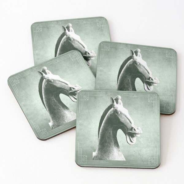 Item preview, Han Dynasty Ceramic Horse Head Profile Green designed and sold by Ghoul Enterprises.