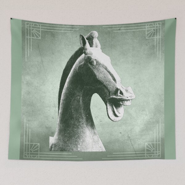 Item preview, Han Dynasty Ceramic Horse Head Profile Green designed and sold by Ghoul Enterprises.
