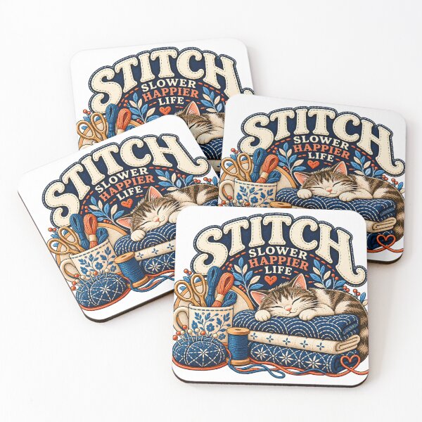 Item preview, Stitch Slower Happier Life designed and sold by MysticCanvasAi.