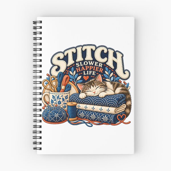 Item preview, Stitch Slower Happier Life designed and sold by MysticCanvasAi.