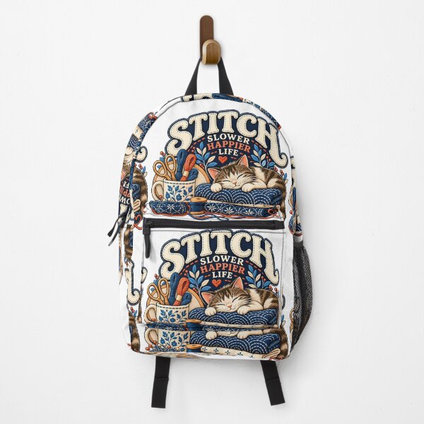 Item preview, Stitch Slower Happier Life designed and sold by MysticCanvasAi.