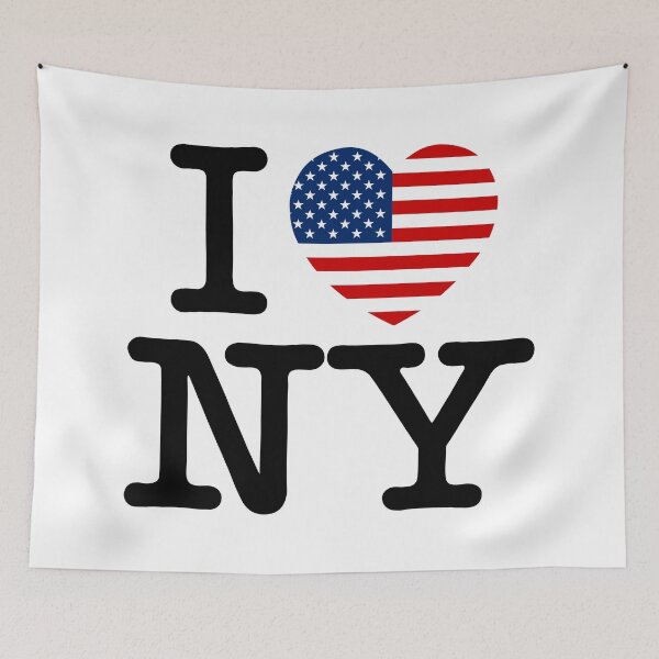 Item preview, I Love NY - Classic Logo with America Flag designed and sold by DGMaxShop.