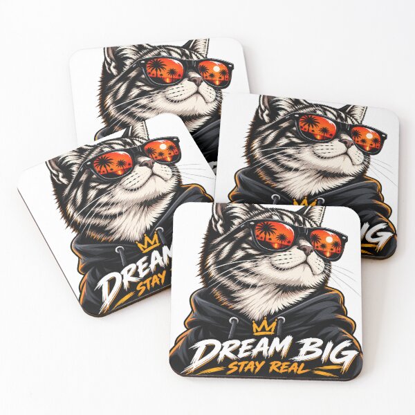 Item preview, Dream Big, Stay Real – Sunset Cat designed and sold by Weze2007.
