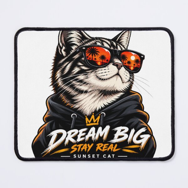 Item preview, Dream Big, Stay Real – Sunset Cat designed and sold by Weze2007.