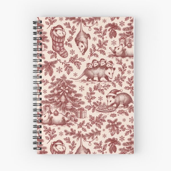 Item preview, Opossum Christmas Toile Seamless Pattern | Funny Possum Holiday Toile de Jouy designed and sold by StickyGuys.