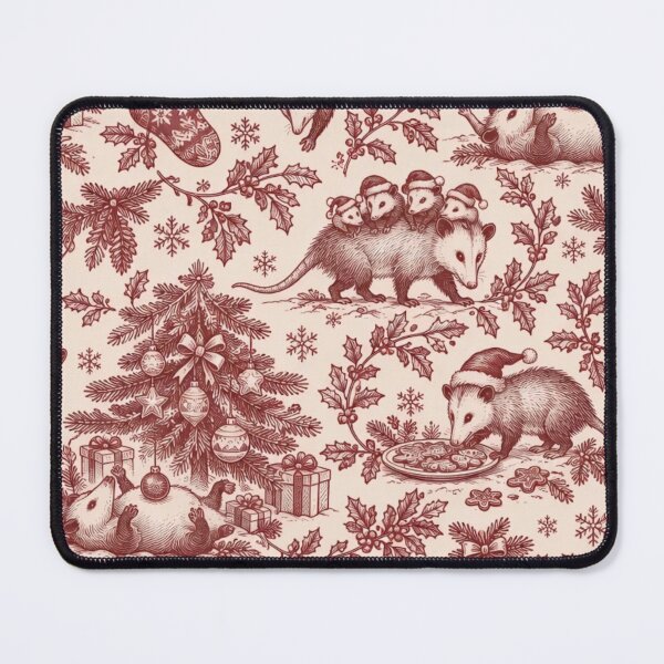 Item preview, Opossum Christmas Toile Seamless Pattern | Funny Possum Holiday Toile de Jouy designed and sold by StickyGuys.