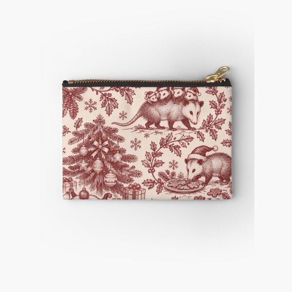 Item preview, Opossum Christmas Toile Seamless Pattern | Funny Possum Holiday Toile de Jouy designed and sold by StickyGuys.