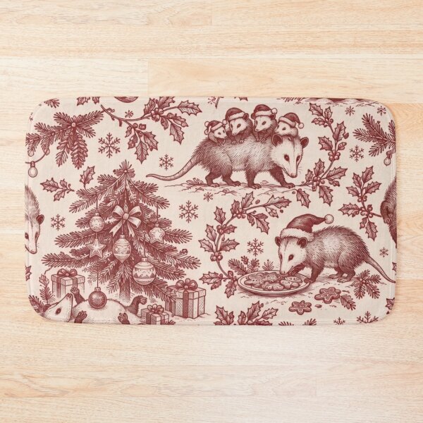 Item preview, Opossum Christmas Toile Seamless Pattern | Funny Possum Holiday Toile de Jouy designed and sold by StickyGuys.