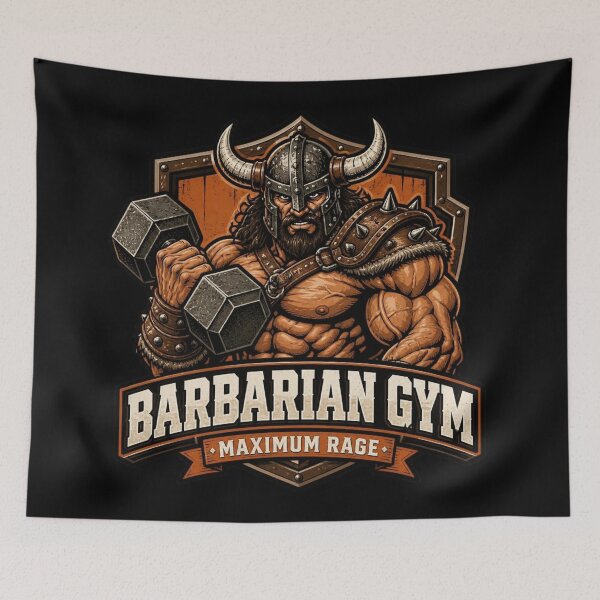 Item preview, Barbarian Gym Maximum Rage Hardcore Workout Tabletop designed and sold by Dice_Goblin_Studio.