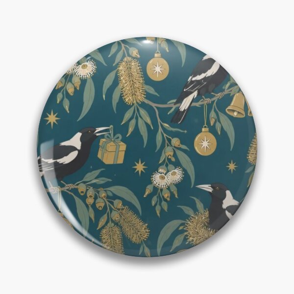 Item preview, Christmas Magpie Chinoiserie Seamless Pattern | Australian Christmas Bird Repeat designed and sold by StickyGuys.