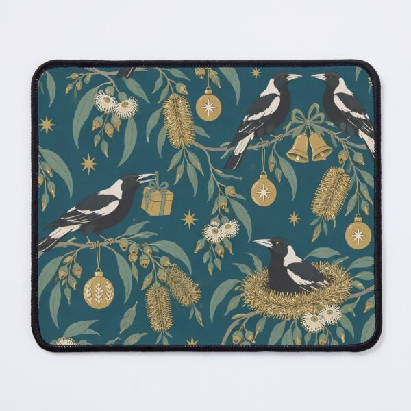 Item preview, Christmas Magpie Chinoiserie Seamless Pattern | Australian Christmas Bird Repeat designed and sold by StickyGuys.