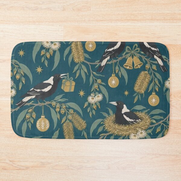 Item preview, Christmas Magpie Chinoiserie Seamless Pattern | Australian Christmas Bird Repeat designed and sold by StickyGuys.