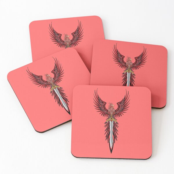Item preview, Majestic Red Phoenix with Fantasy Knight Sword Crest designed and sold by URSM.