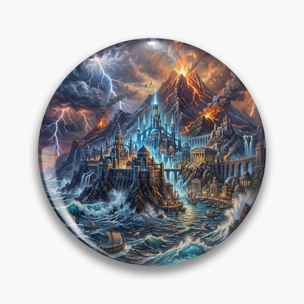 Item preview, Atlantis Rising - Dark Fantasy City Art designed and sold by Lucid Dream Pixel.