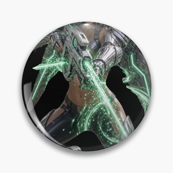 Item preview, Cyber Emerald Ranger Girl in Heavy Armor designed and sold by EvolutionMerch.