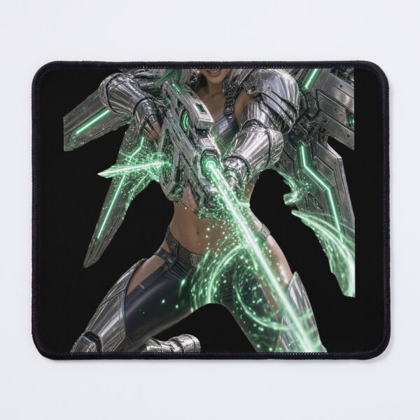 Item preview, Cyber Emerald Ranger Girl in Heavy Armor designed and sold by EvolutionMerch.