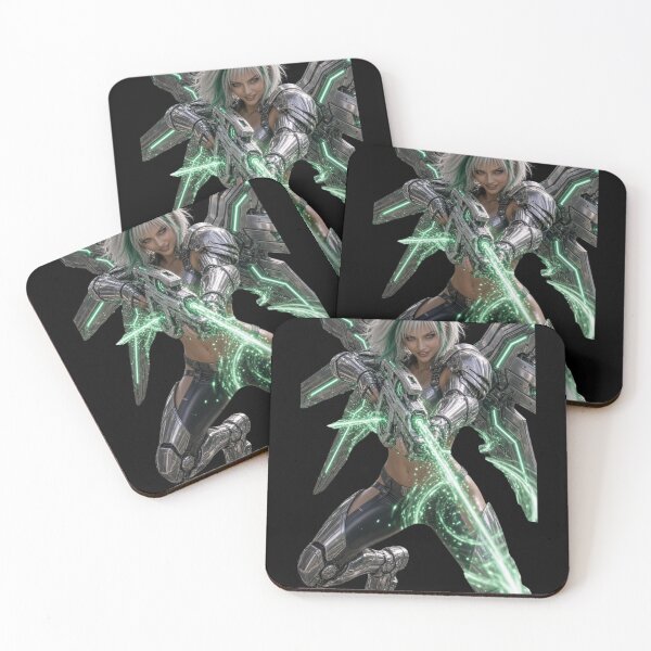 Item preview, Cyber Emerald Ranger Girl in Heavy Armor designed and sold by EvolutionMerch.