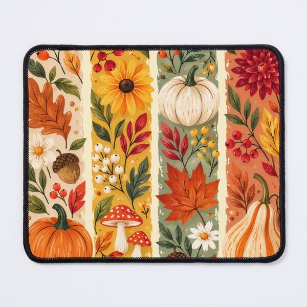 Item preview, Autumn Harvest Folk Art, Pumpkins, Mushrooms And Fall Florals designed and sold by TinyBirdyDesigns.