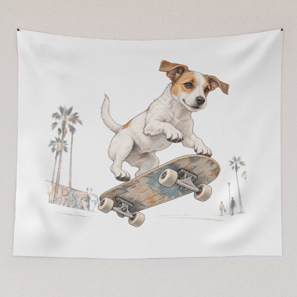 Item preview, Jack Russell Skateboard Trick at Venice Beach designed and sold by Russell Thorne.