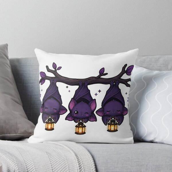 Item preview, Bat Gift - Cute Sleepy Bats With Lanterns designed and sold by RedRubyBubble.