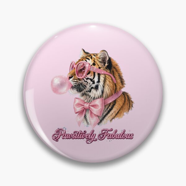 Item preview, Pawsitively Fabulous Pink Tiger - Cute Coquette Tiger designed and sold by Vibe-Vary.