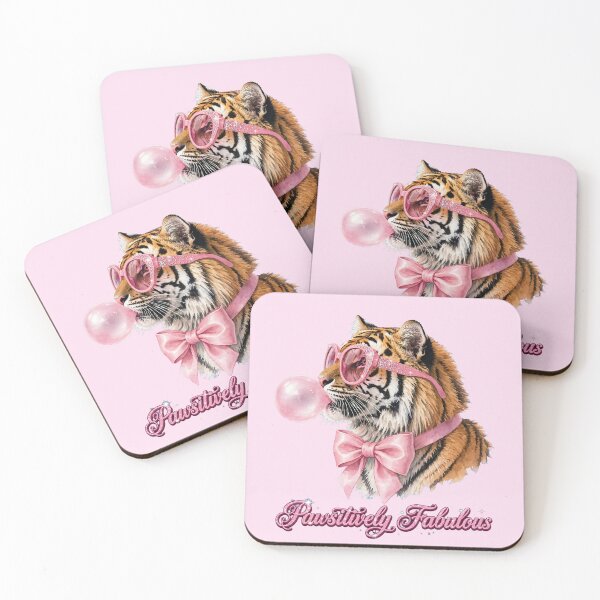 Item preview, Pawsitively Fabulous Pink Tiger - Cute Coquette Tiger designed and sold by Vibe-Vary.