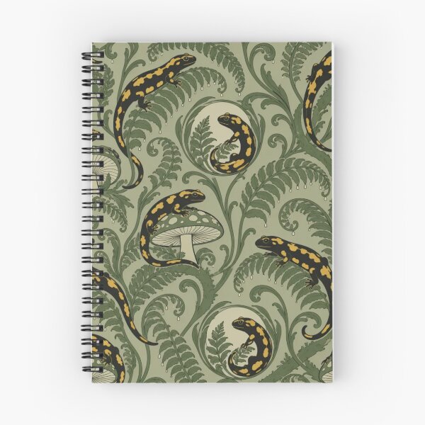 Item preview, Fire Salamander Art Nouveau Seamless Pattern | Woodland Amphibian Forest Repeat designed and sold by StickyGuys.