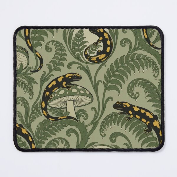 Item preview, Fire Salamander Art Nouveau Seamless Pattern | Woodland Amphibian Forest Repeat designed and sold by StickyGuys.