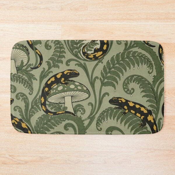 Item preview, Fire Salamander Art Nouveau Seamless Pattern | Woodland Amphibian Forest Repeat designed and sold by StickyGuys.