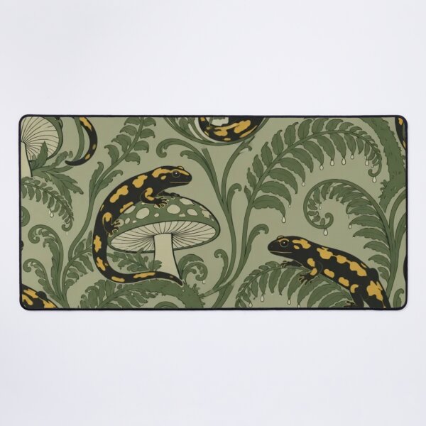 Item preview, Fire Salamander Art Nouveau Seamless Pattern | Woodland Amphibian Forest Repeat designed and sold by StickyGuys.