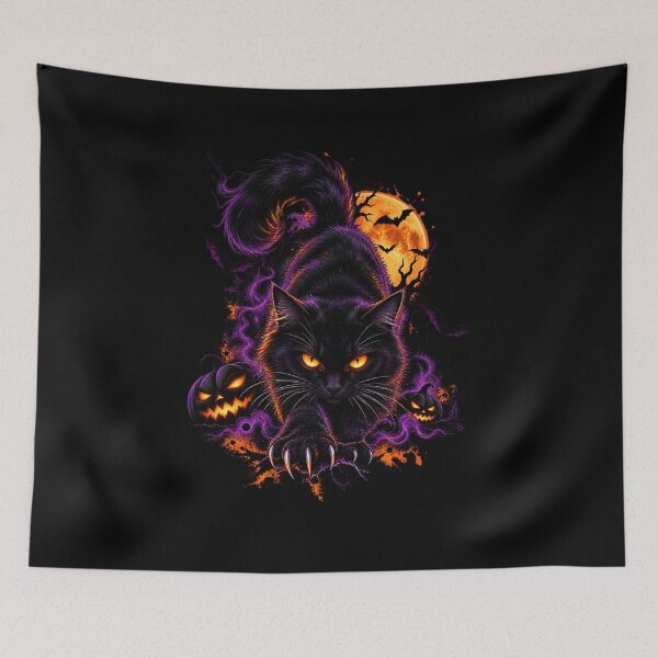 Item preview, Black Cat Halloween – Spooky Witchy Moon designed and sold by Redshop04.