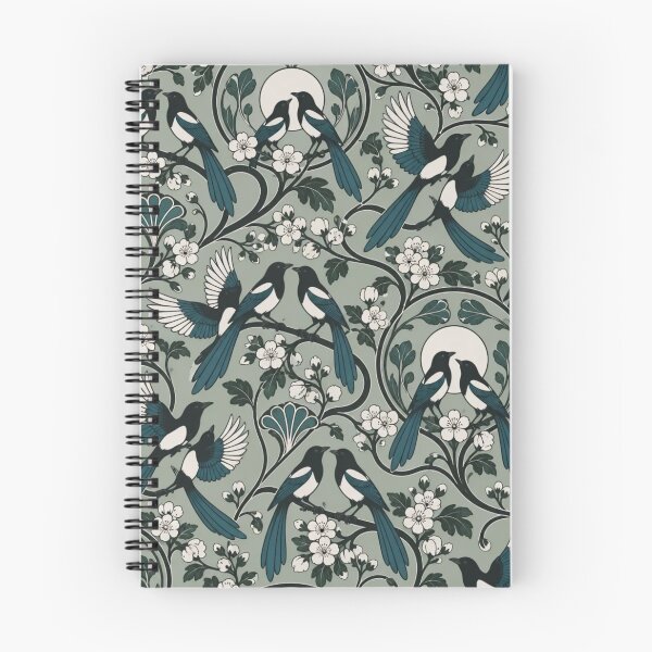 Item preview, Two Magpies Art Nouveau Seamless Pattern | Two for Joy Vintage Bird Repeat designed and sold by StickyGuys.