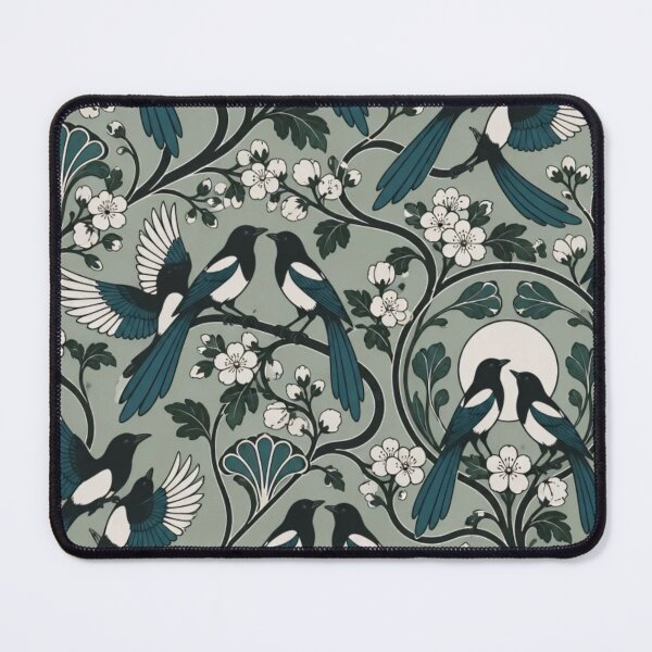 Item preview, Two Magpies Art Nouveau Seamless Pattern | Two for Joy Vintage Bird Repeat designed and sold by StickyGuys.