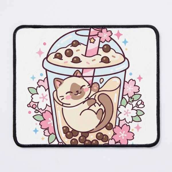 Item preview, Cute Kawaii Cat Sleeping in Boba Tea designed and sold by RoyalDeluxGo.