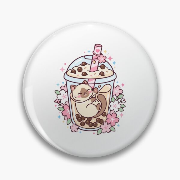 Item preview, Cute Kawaii Cat Sleeping in Boba Tea designed and sold by RoyalDeluxGo.