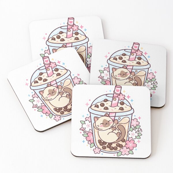 Item preview, Cute Kawaii Cat Sleeping in Boba Tea designed and sold by RoyalDeluxGo.