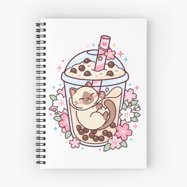 Item preview, Cute Kawaii Cat Sleeping in Boba Tea designed and sold by RoyalDeluxGo.