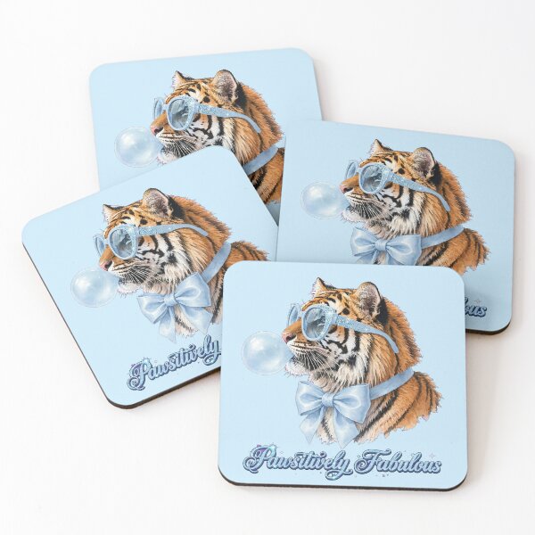 Item preview, Pawsitively Fabulous Blue Tiger - Cute Blue Coquette Tiger designed and sold by Vibe-Vary.