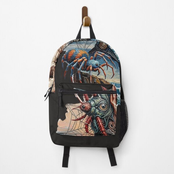 Item preview, Gothic Surrealist Skull Art - Lighthouse and Spider Sea Captain designed and sold by LujziWorld.