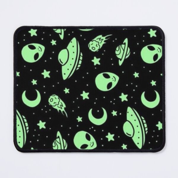 Item preview, Neon Green Alien Space Seamless Pattern – Glow UFO Moon Sci-Fi Design designed and sold by frantuliuss.