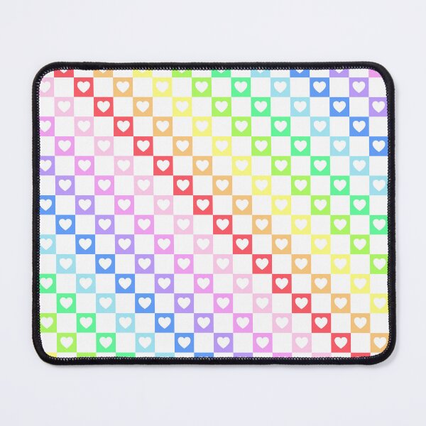 Item preview, Rainbow Check With White Hearts designed and sold by LittleLinenKitten.